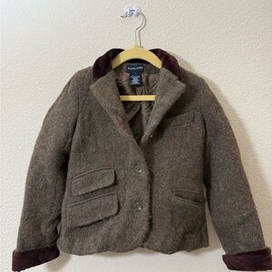Vintage Polo Ralph Lauren Kids size 6 Wool Alpaca Tweed Blazer- Equestrian USA